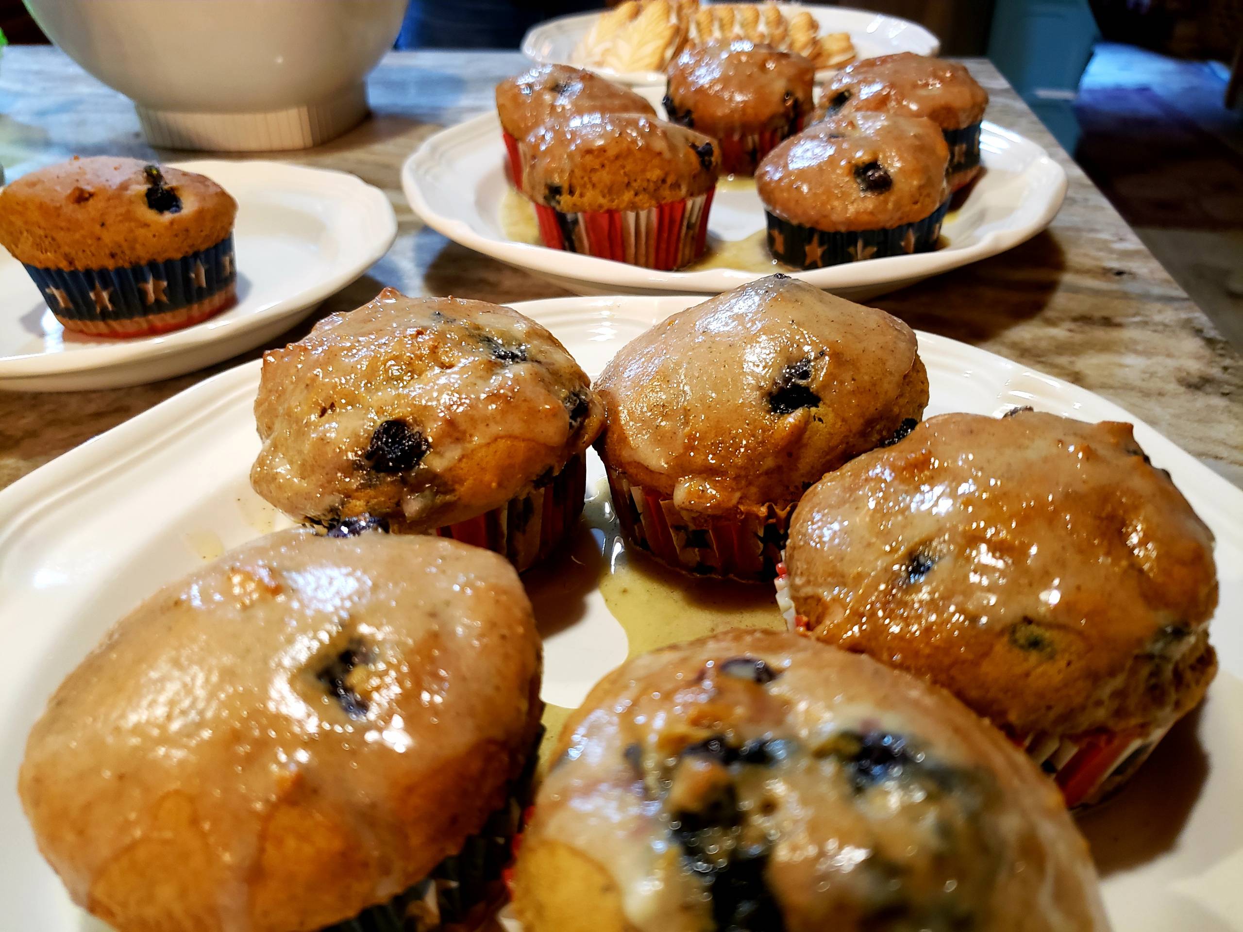 Whole Wheat Einkorn, Wild Blueberry, Earl Grey, Vegan Muffins